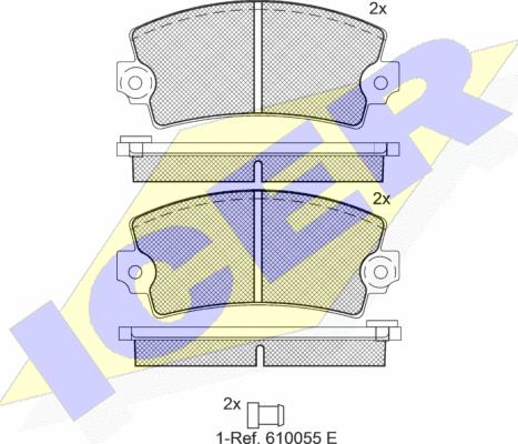 Icer 180060 - Тормозные колодки, дисковые, комплект autospares.lv