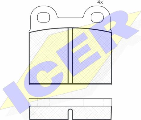 Icer 180038 - Тормозные колодки, дисковые, комплект autospares.lv