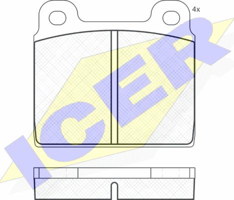 Icer 180020 - Тормозные колодки, дисковые, комплект autospares.lv