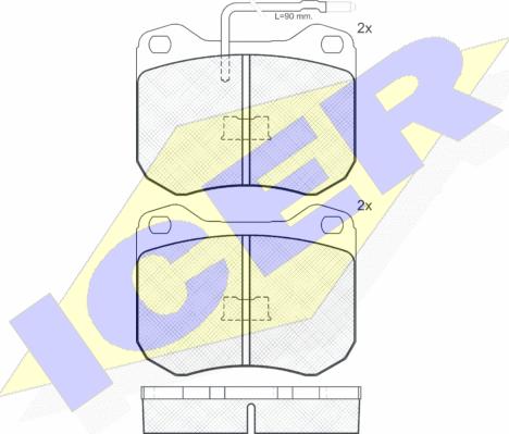 Icer 180198 - Тормозные колодки, дисковые, комплект autospares.lv