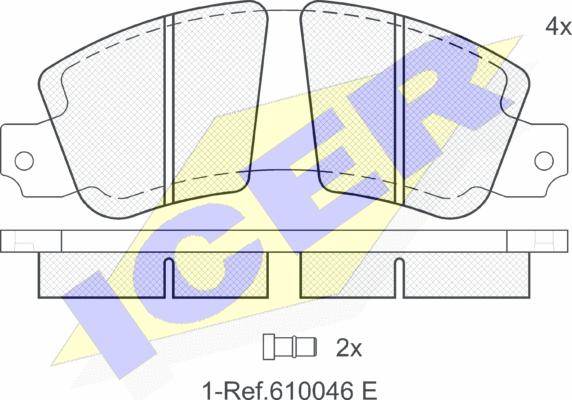 Icer 180188 - Тормозные колодки, дисковые, комплект autospares.lv