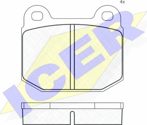 Icer 180170 - Тормозные колодки, дисковые, комплект autospares.lv