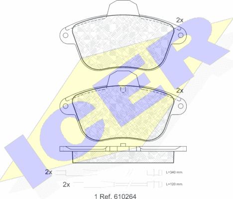 Icer 180856 - Тормозные колодки, дисковые, комплект autospares.lv