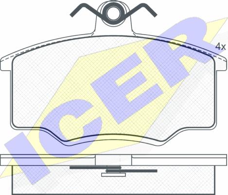 Icer 180865 - Тормозные колодки, дисковые, комплект autospares.lv