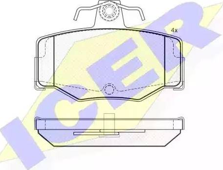 Icer 180804 - Тормозные колодки, дисковые, комплект autospares.lv