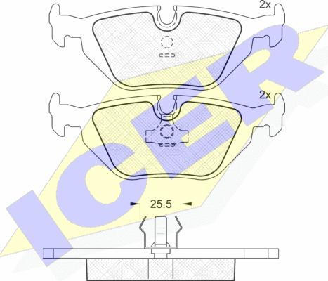 Icer 180802 - Тормозные колодки, дисковые, комплект autospares.lv