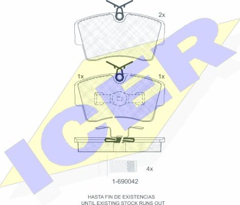 Icer 180815-700 - Тормозные колодки, дисковые, комплект autospares.lv