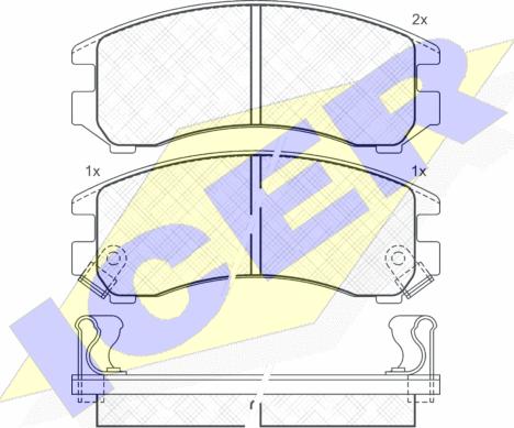 Icer 180810 - Тормозные колодки, дисковые, комплект autospares.lv