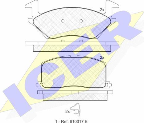 Icer 180888 - Тормозные колодки, дисковые, комплект autospares.lv