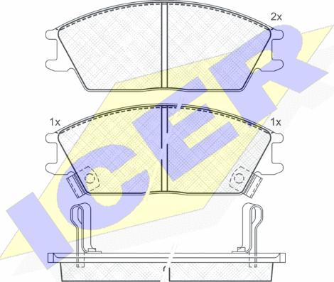 Icer 180887 - Тормозные колодки, дисковые, комплект autospares.lv