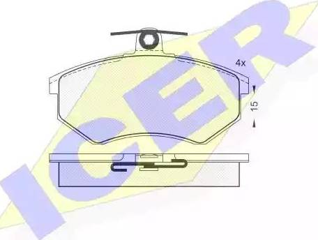 Icer 180835 - Тормозные колодки, дисковые, комплект autospares.lv