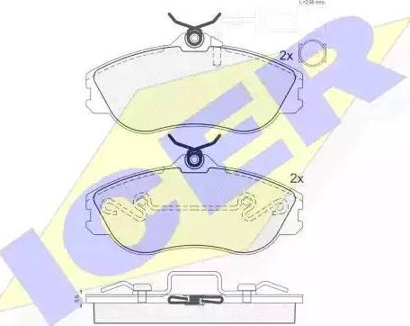 Icer 180873 - Тормозные колодки, дисковые, комплект autospares.lv