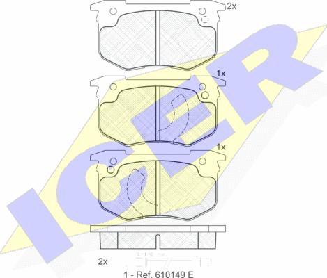 Icer 180393 - Тормозные колодки, дисковые, комплект autospares.lv