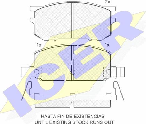 Icer 180308 - Тормозные колодки, дисковые, комплект autospares.lv