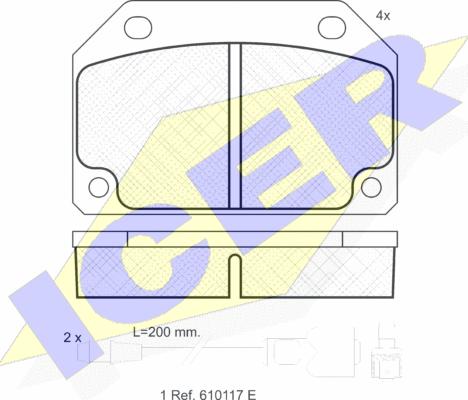 Icer 180387 - Тормозные колодки, дисковые, комплект autospares.lv