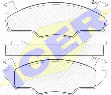 Icer 180334 - Тормозные колодки, дисковые, комплект autospares.lv