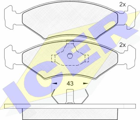 Icer 180329 - Тормозные колодки, дисковые, комплект autospares.lv