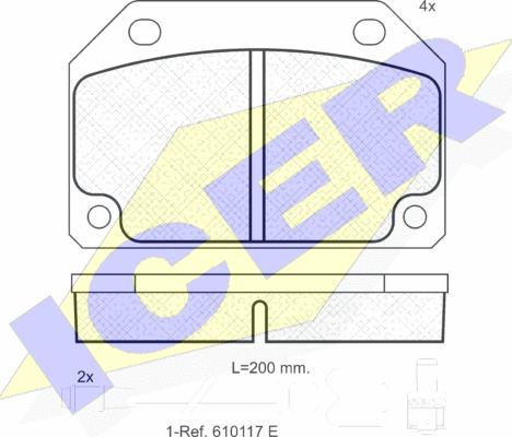 Icer 180246 - Тормозные колодки, дисковые, комплект autospares.lv