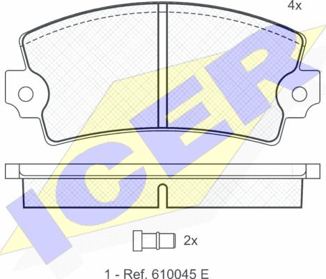 Icer 180258 - Тормозные колодки, дисковые, комплект autospares.lv