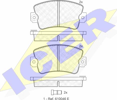 Icer 180257 - Тормозные колодки, дисковые, комплект autospares.lv