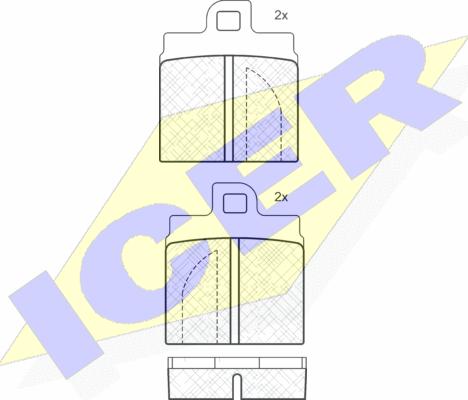 Icer 180201 - Тормозные колодки, дисковые, комплект autospares.lv