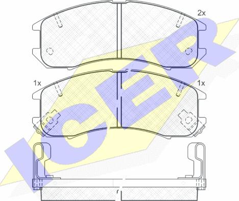 Icer 180795 - Тормозные колодки, дисковые, комплект autospares.lv