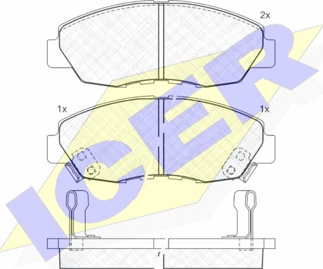 Icer 180797 - Тормозные колодки, дисковые, комплект autospares.lv