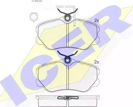 Icer 180742 - Тормозные колодки, дисковые, комплект autospares.lv