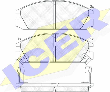 Icer 180750 - Тормозные колодки, дисковые, комплект autospares.lv