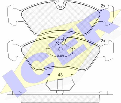 Icer 180758 - Тормозные колодки, дисковые, комплект autospares.lv