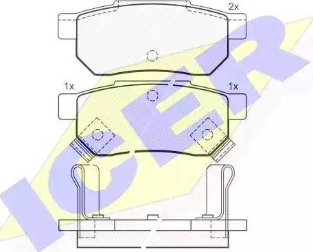 Icer 180752 - Тормозные колодки, дисковые, комплект autospares.lv