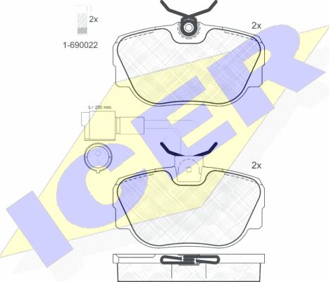 Icer 180766-006 - Тормозные колодки, дисковые, комплект autospares.lv