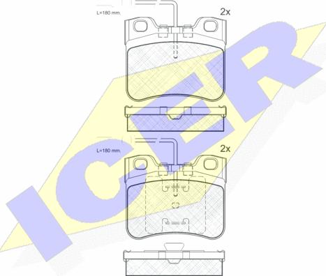 Icer 180788 - Тормозные колодки, дисковые, комплект autospares.lv