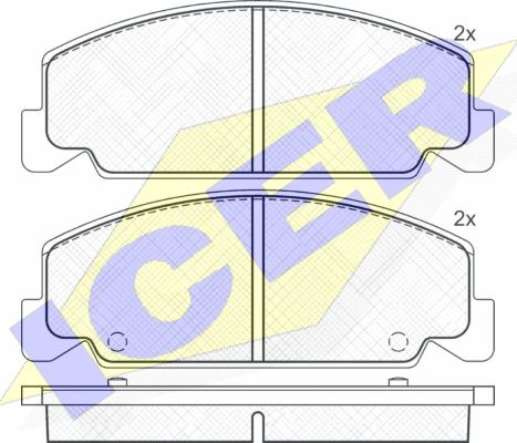 Icer 180735 - Тормозные колодки, дисковые, комплект autospares.lv