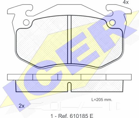 Icer 180723 - Тормозные колодки, дисковые, комплект autospares.lv