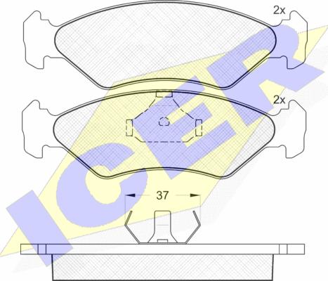 Icer 180776 - Тормозные колодки, дисковые, комплект autospares.lv