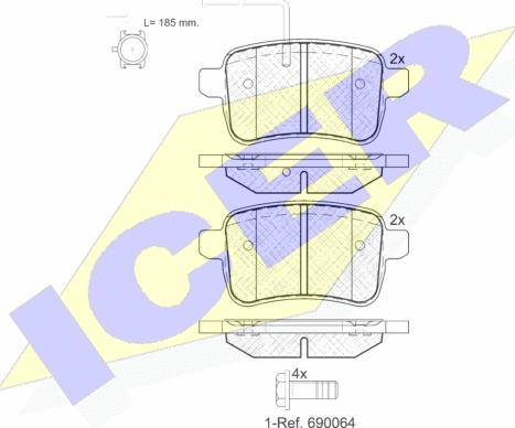 Icer 181995 - Тормозные колодки, дисковые, комплект autospares.lv