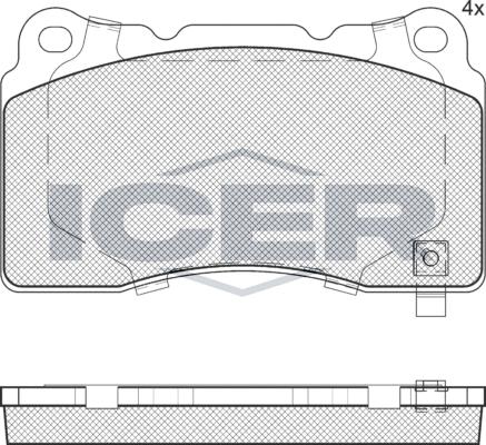 Icer 181990e1 - Тормозные колодки, дисковые, комплект autospares.lv