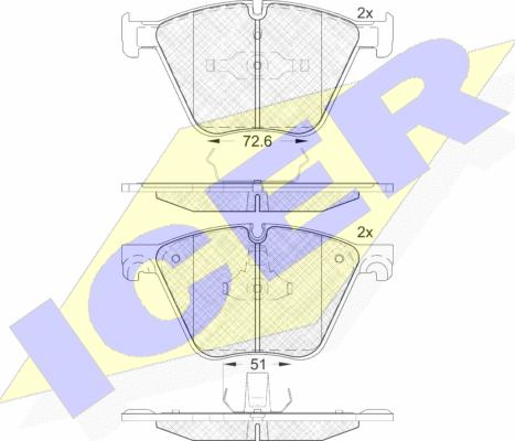 Icer 181992 - Тормозные колодки, дисковые, комплект autospares.lv