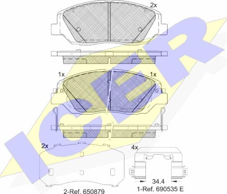 Icer 181997-233 - Тормозные колодки, дисковые, комплект autospares.lv