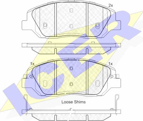 Icer 181997 - Тормозные колодки, дисковые, комплект autospares.lv