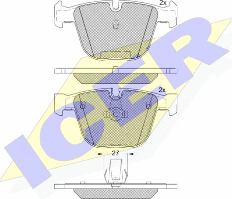 Icer 181949 - Тормозные колодки, дисковые, комплект autospares.lv