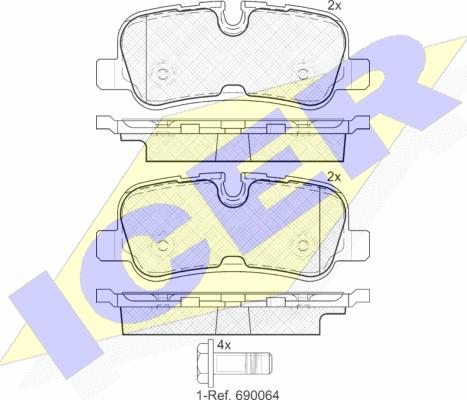 Icer 181946 - Тормозные колодки, дисковые, комплект autospares.lv