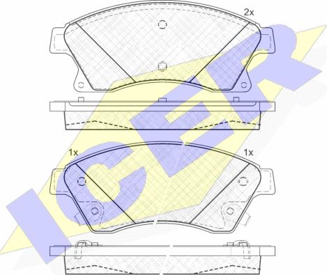 Icer 181942-202 - Тормозные колодки, дисковые, комплект autospares.lv