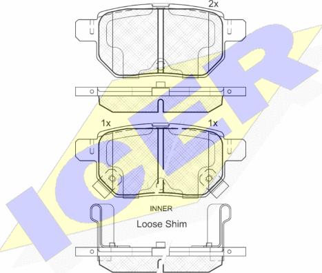 Icer 181947 - Тормозные колодки, дисковые, комплект autospares.lv