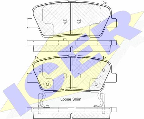 Icer 181954 - Тормозные колодки, дисковые, комплект autospares.lv