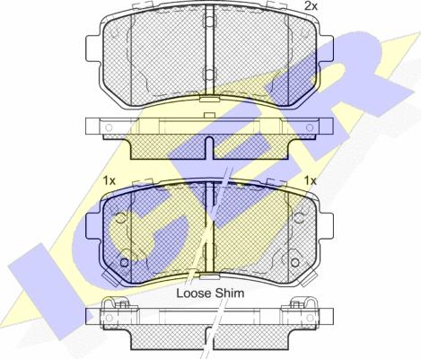 Icer 181955 - Тормозные колодки, дисковые, комплект autospares.lv