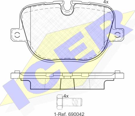 Icer 181952 - Тормозные колодки, дисковые, комплект autospares.lv