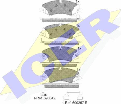 Icer 181957-203 - Тормозные колодки, дисковые, комплект autospares.lv