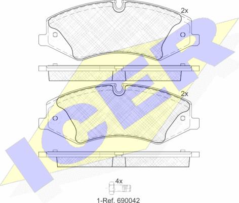 Icer 181957 - Тормозные колодки, дисковые, комплект autospares.lv